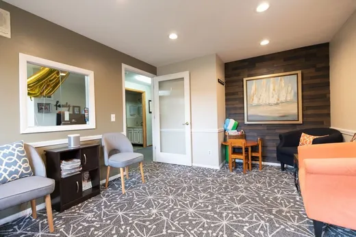 The waiting room at Noblesville Dental Associates with a corner for kids